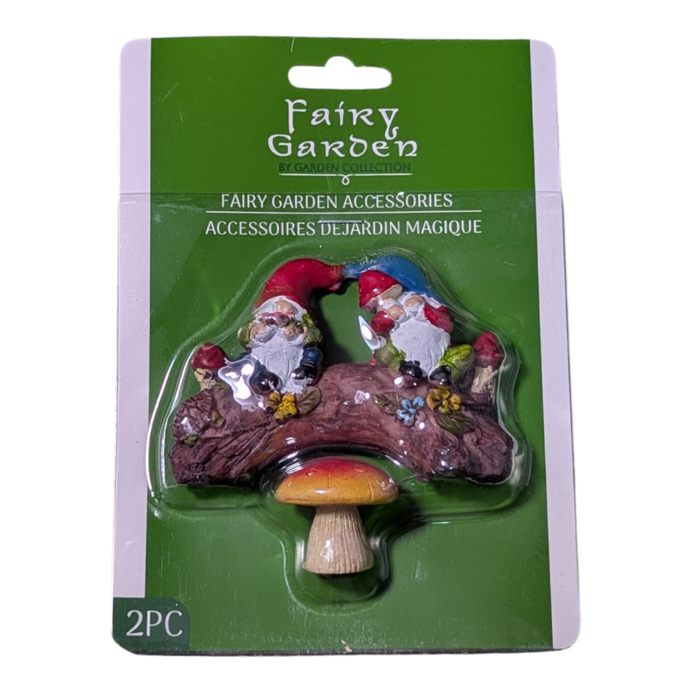 Fairy Garden Decor Decorations Home Garden Outdoor Indoor 2pc Gnomes - Mushroom